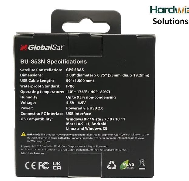 GlobalSat G-Star BU-353N USB GPS Receiver for Aadhaar Kit
